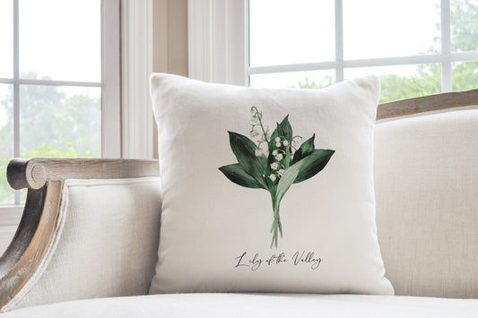 Watercolor Lily Of The Valley PILLOW & COVER | SPRING SUMMER DECOR