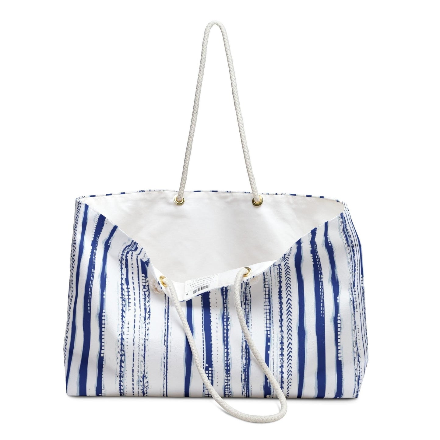 Sac de plage à rayures bleues aquarelle - WEEKENDER BAG