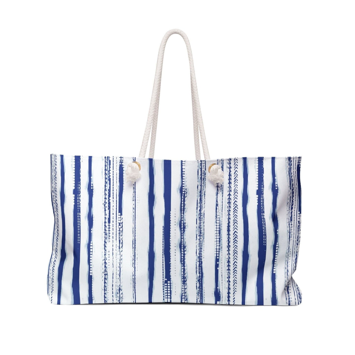 Sac de plage à rayures bleues aquarelle - WEEKENDER BAG