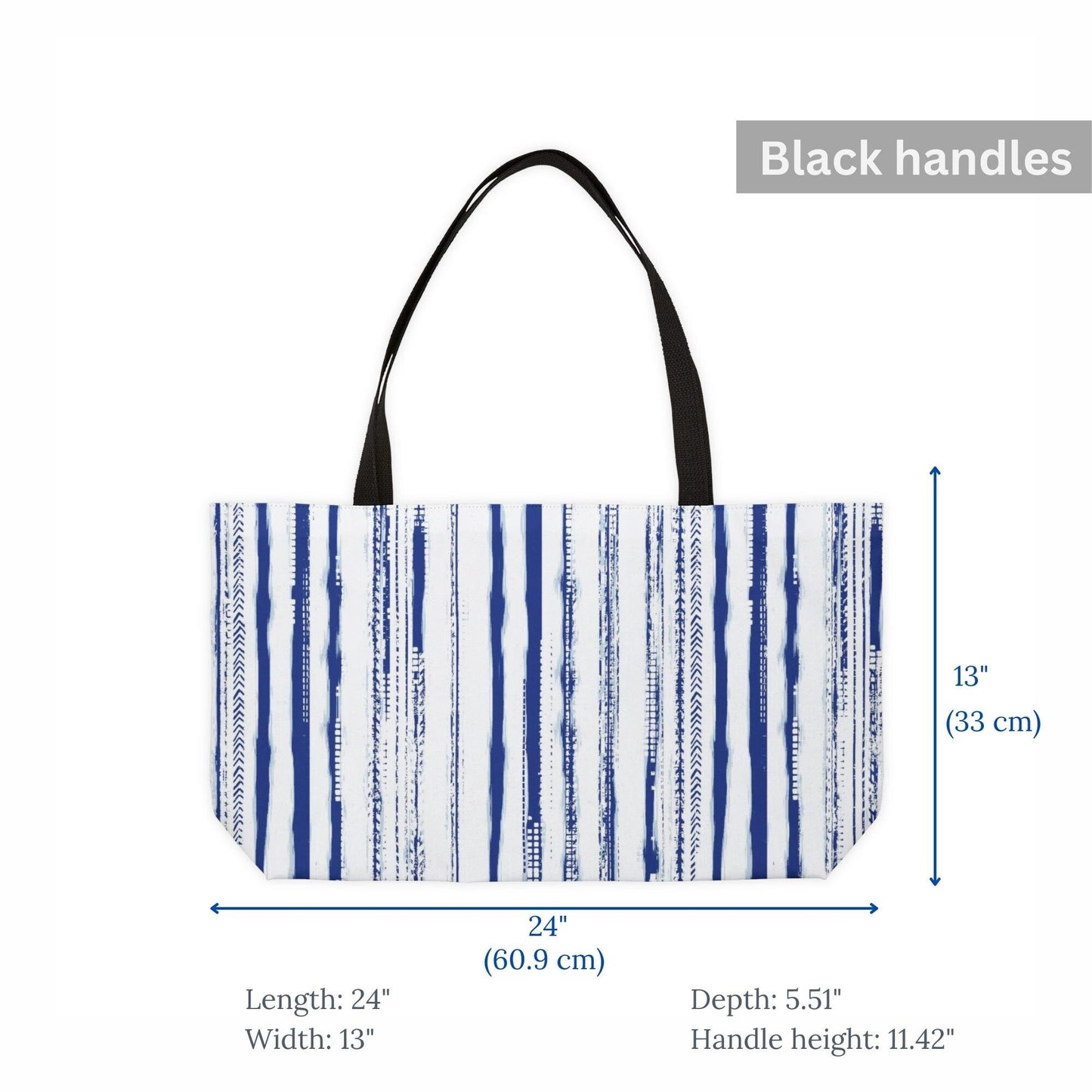 Sac de plage à rayures bleues aquarelle - WEEKENDER BAG
