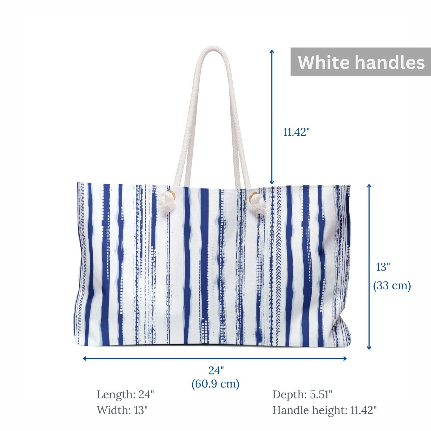 Sac de plage à rayures bleues aquarelle - WEEKENDER BAG