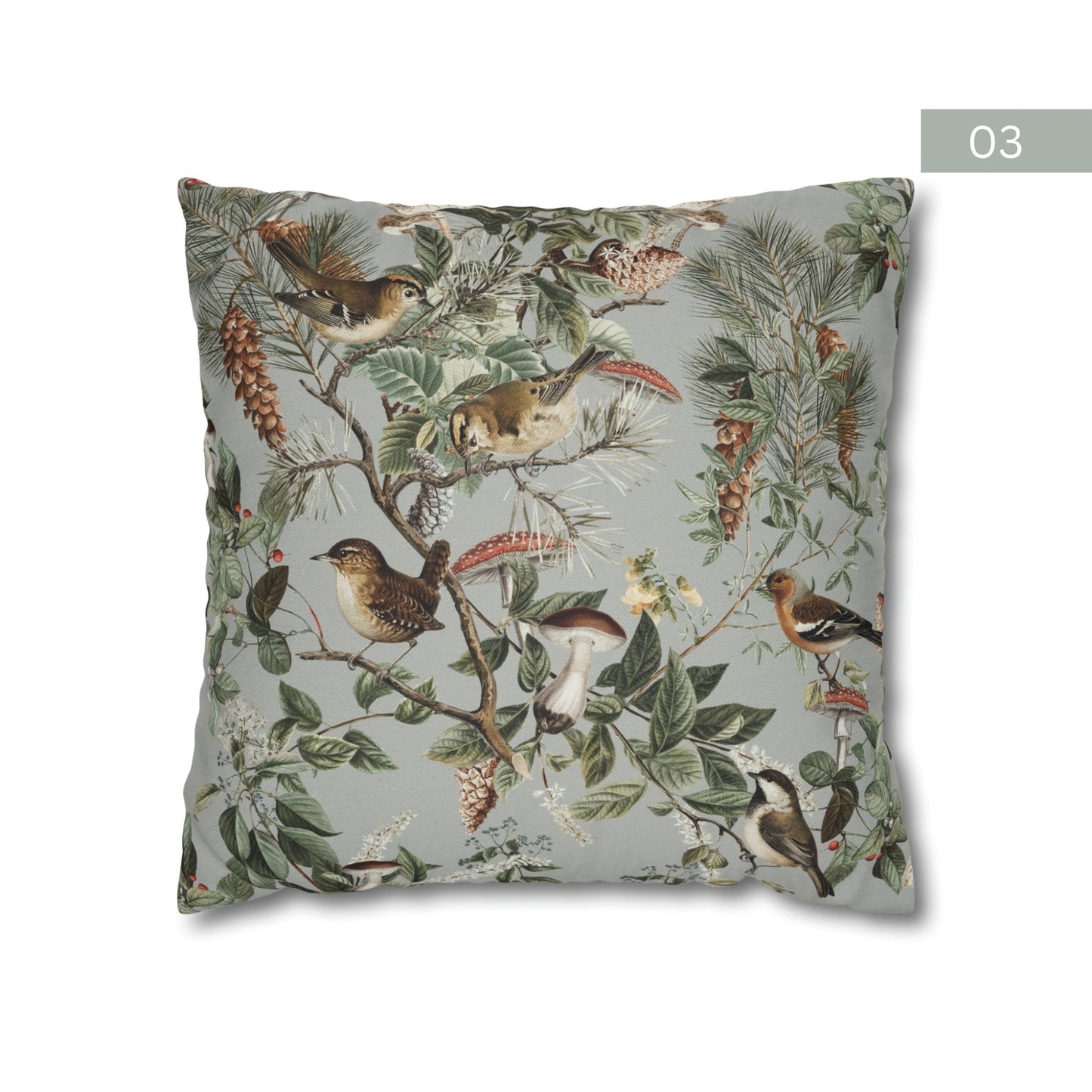 OREILLER ET HOUSSE Oiseaux et Champignons - WOODLAND