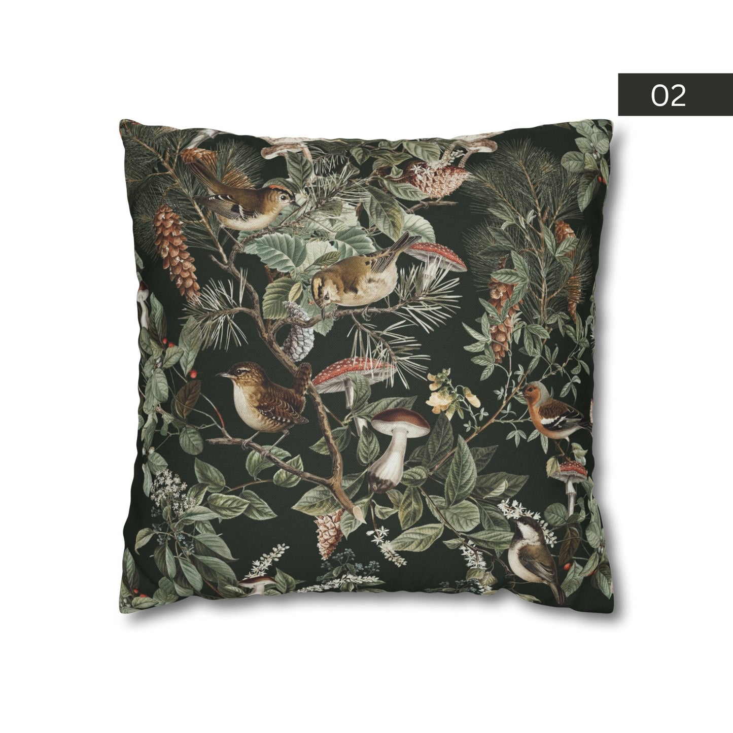 OREILLER ET HOUSSE Oiseaux et Champignons - WOODLAND