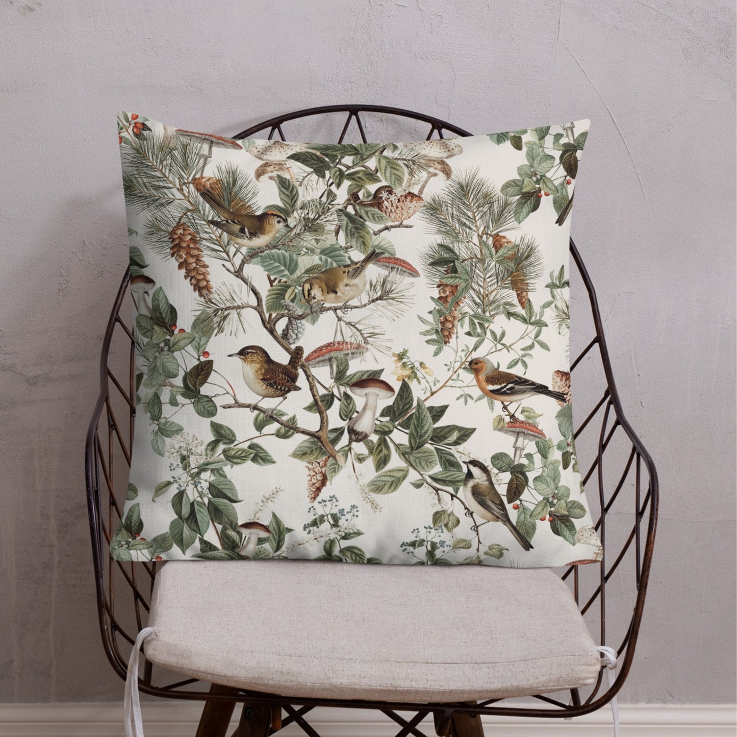 OREILLER ET HOUSSE Oiseaux et Champignons - WOODLAND