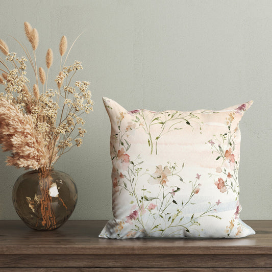 Watercolor Wildflowers PILLOW & COVER | SPRING SUMMER DECOR