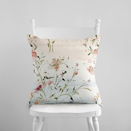 Watercolor Wildflowers PILLOW & COVER | SPRING SUMMER DECOR